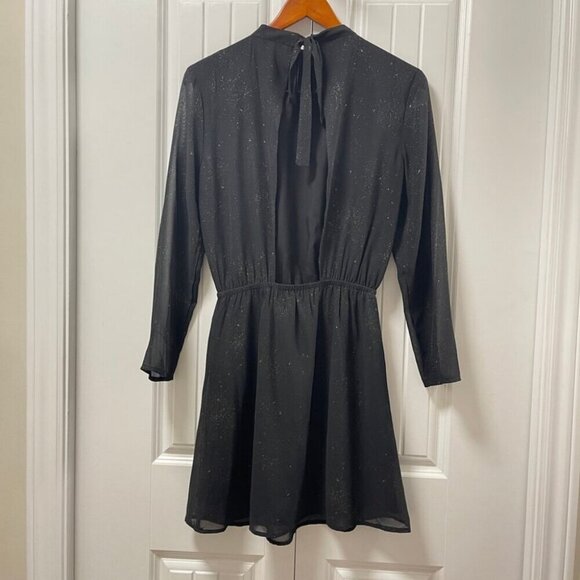 OAK + FORT Celestial Gold Flecked Long Sleeve Cutout Dress Black –  S - Picture 8 of 14
